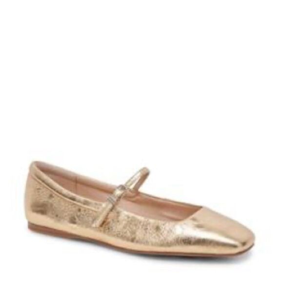 Dolce Vita Shoes - Dolce Vita Reyes Mary Jane Flats - Gold Metallic Distressed Size 7.5